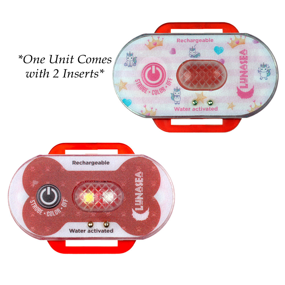Lunasea Lighting, Lunasea Child/Pet Safety Water Activated Strobe Light - Red Case, Blue Attention Light