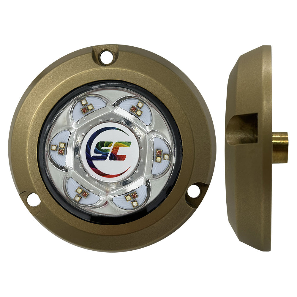 Shadow-Caster LED Lighting, Shadow-Caster SC2 Series Bronze Surface Mount Underwater Light - Full-Color