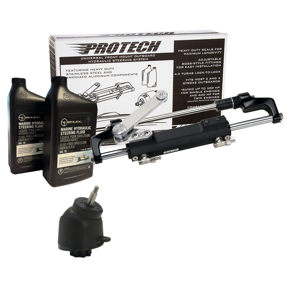 Uflex USA, Uflex PROTECH 2.1 Front Mount Tilt OB Hydraulic System - Includes UP28T Helm Pump, Oil, UC128TS-2 Cylinder, &