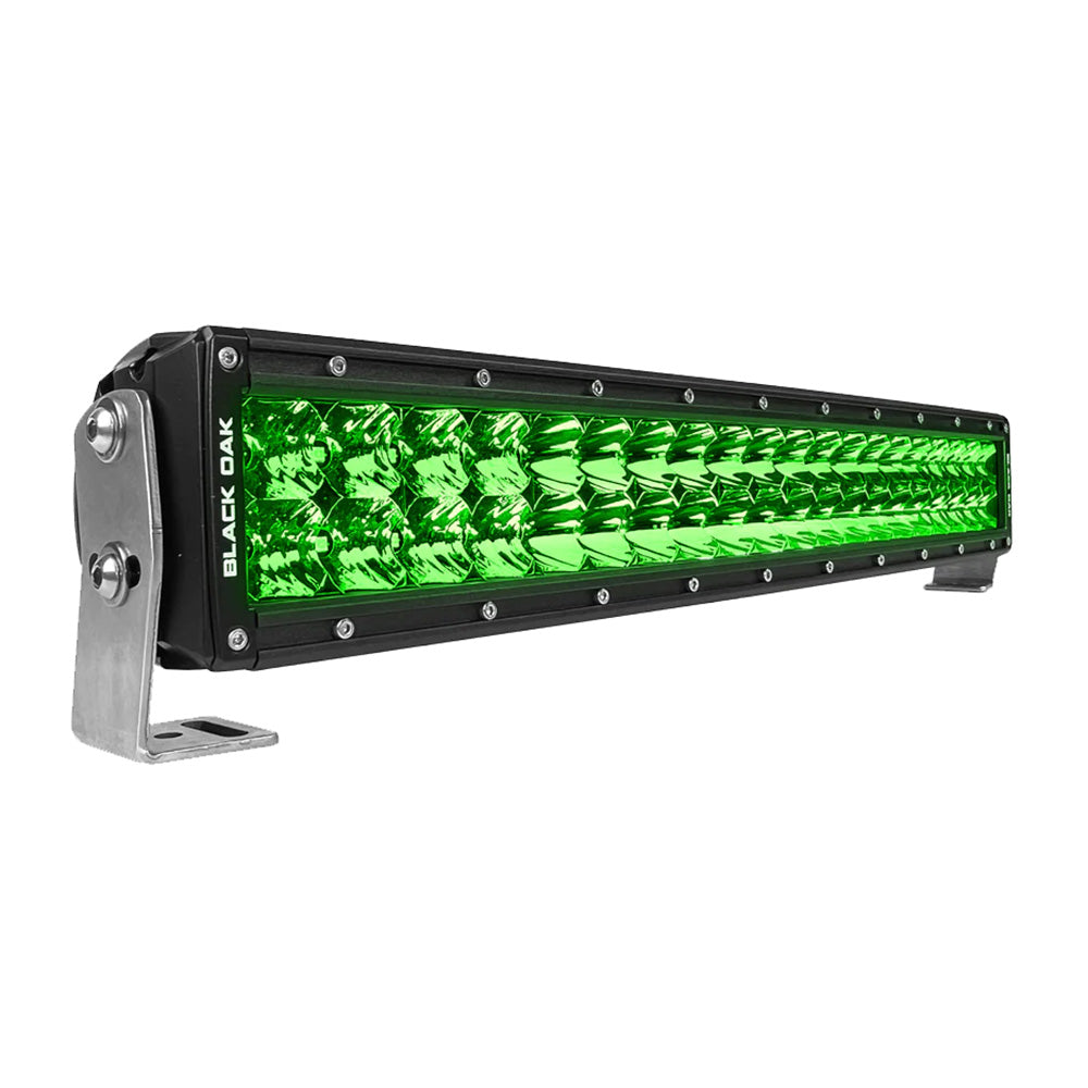 Black Oak LED, Black Oak Curved Double Row Combo Green Hog Hunting 20" Pro Series 3.0 LED Light Bar