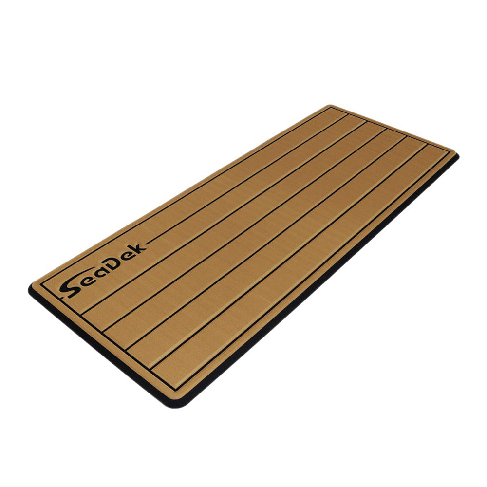 SeaDek 14” x 36" 20mm Dual Density Small Teak Helm Pad w/SeaDek Logo - Brushed Texture - Mocha/Black (355.6mm x 914.4mm