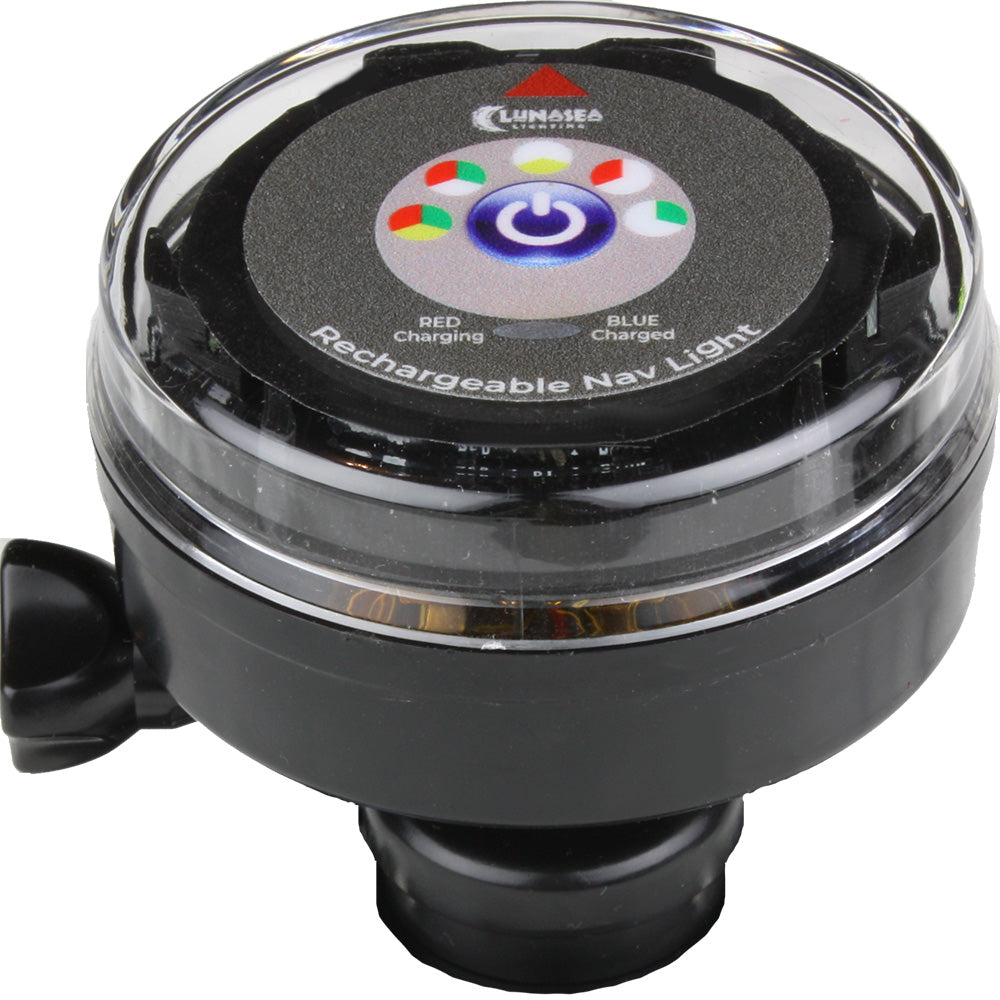 Lunasea Lighting, Lunasea Rechargeable Tri-Color Portable Navigation Light (No Mount) - Black