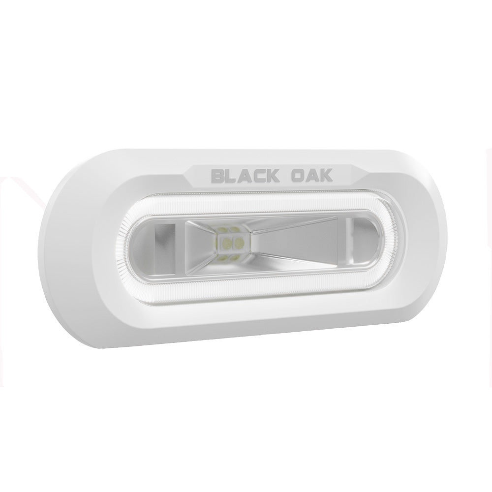 Black Oak LED, Black Oak Low Pro™ Marine Spreader Light - Flush Mount - White Housing - White LED