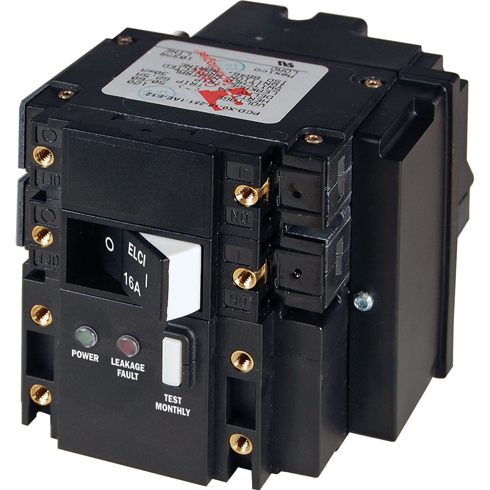 Blue Sea Systems, Blue Sea C-Series ELCI Main Circuit Breaker - Double Pole 230V AC 16A
