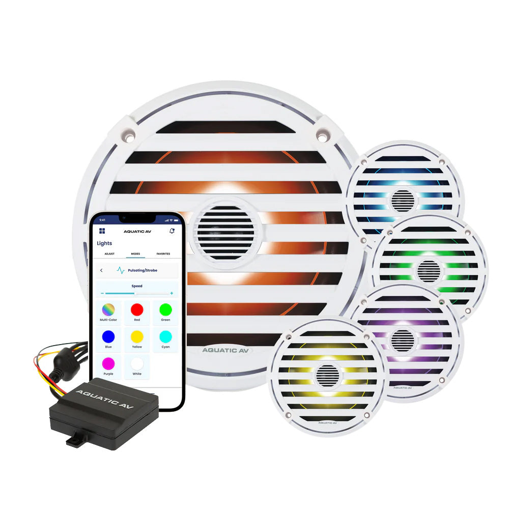 Aquatic AV ELITE 6.5" RGB Speakers - White - Pair