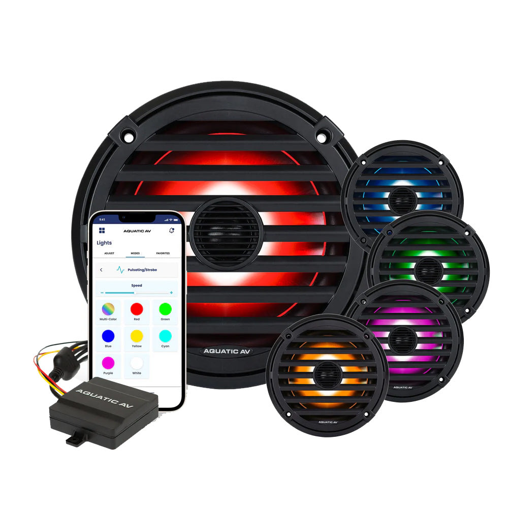 Aquatic AV ELITE 6.5" RGB Speakers - Black - Pair