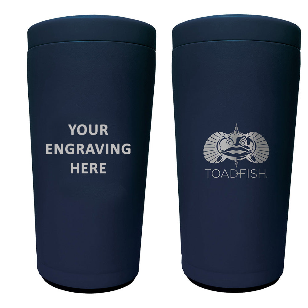 Toadfish Custom Engraved Non-Tipping Can Cooler 2.0 - Navy (MINIMUM ORDER QUANTITY OF 25)