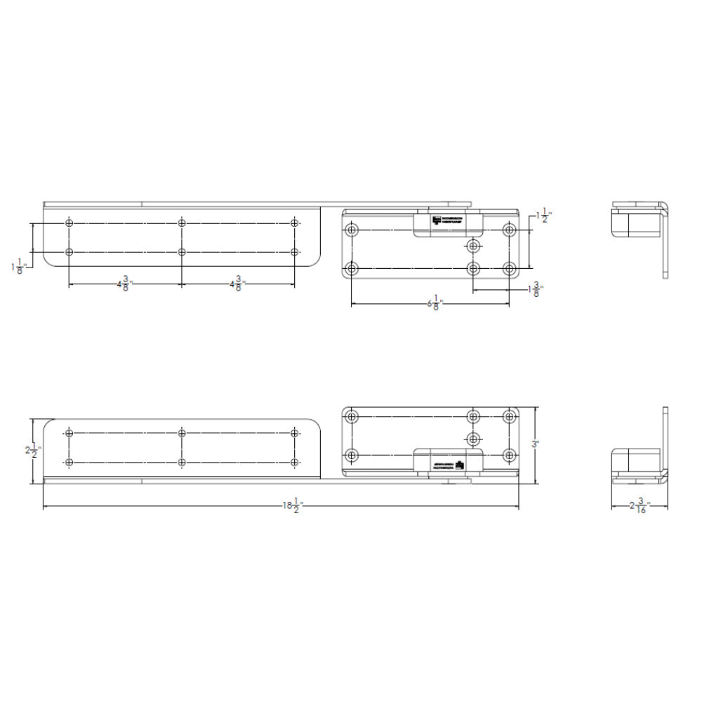 TACO Marine, TACO Command Ratchet Hinge - 18-1/2" - 316 Stainless Steel Polished w/Hard Stop