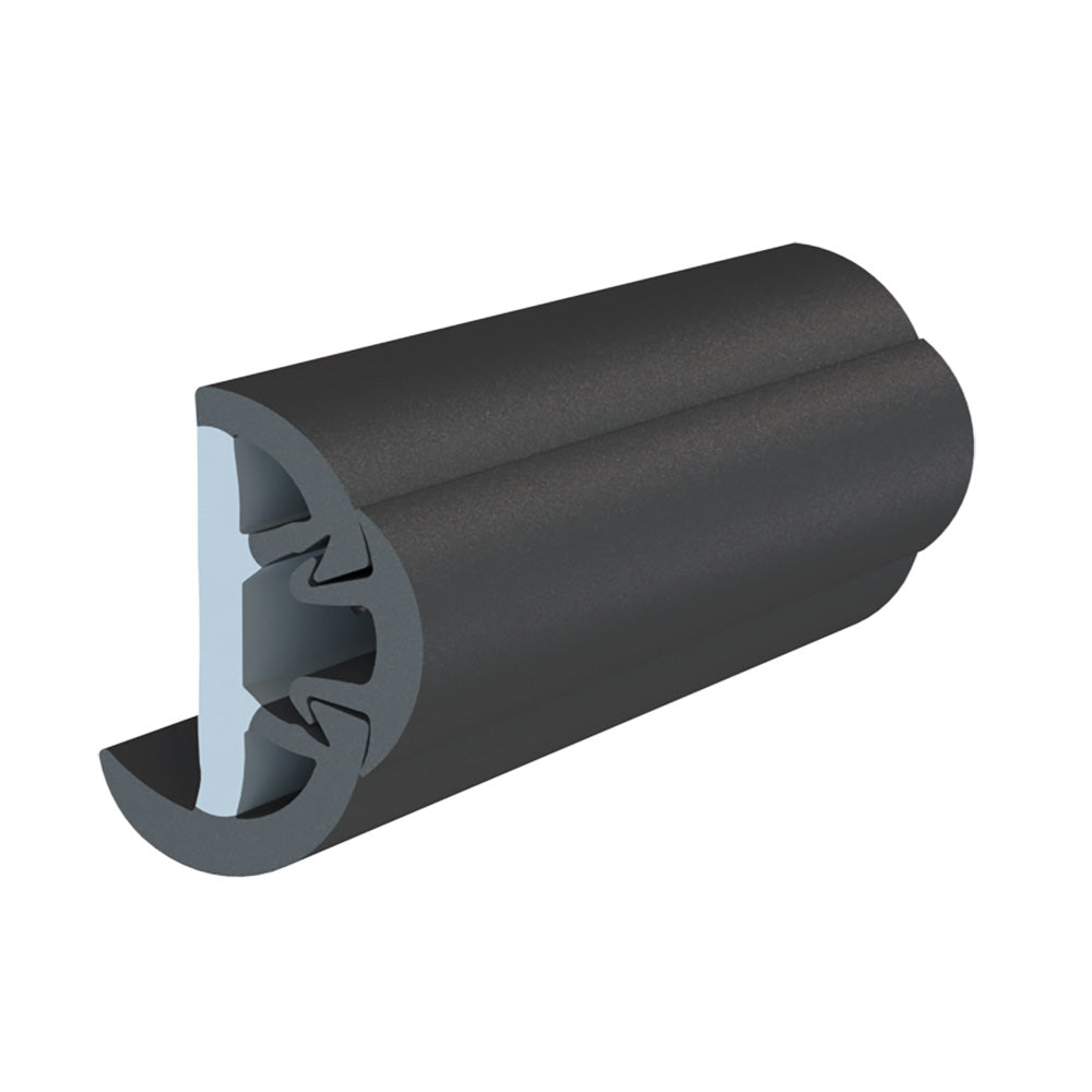 TACO Marine, TACO SuproFlex Rub Rail Kit w/Flex Vinyl Overlay Insert - 2"H x 1-1/4"W x 80'L - Black w/Black Insert