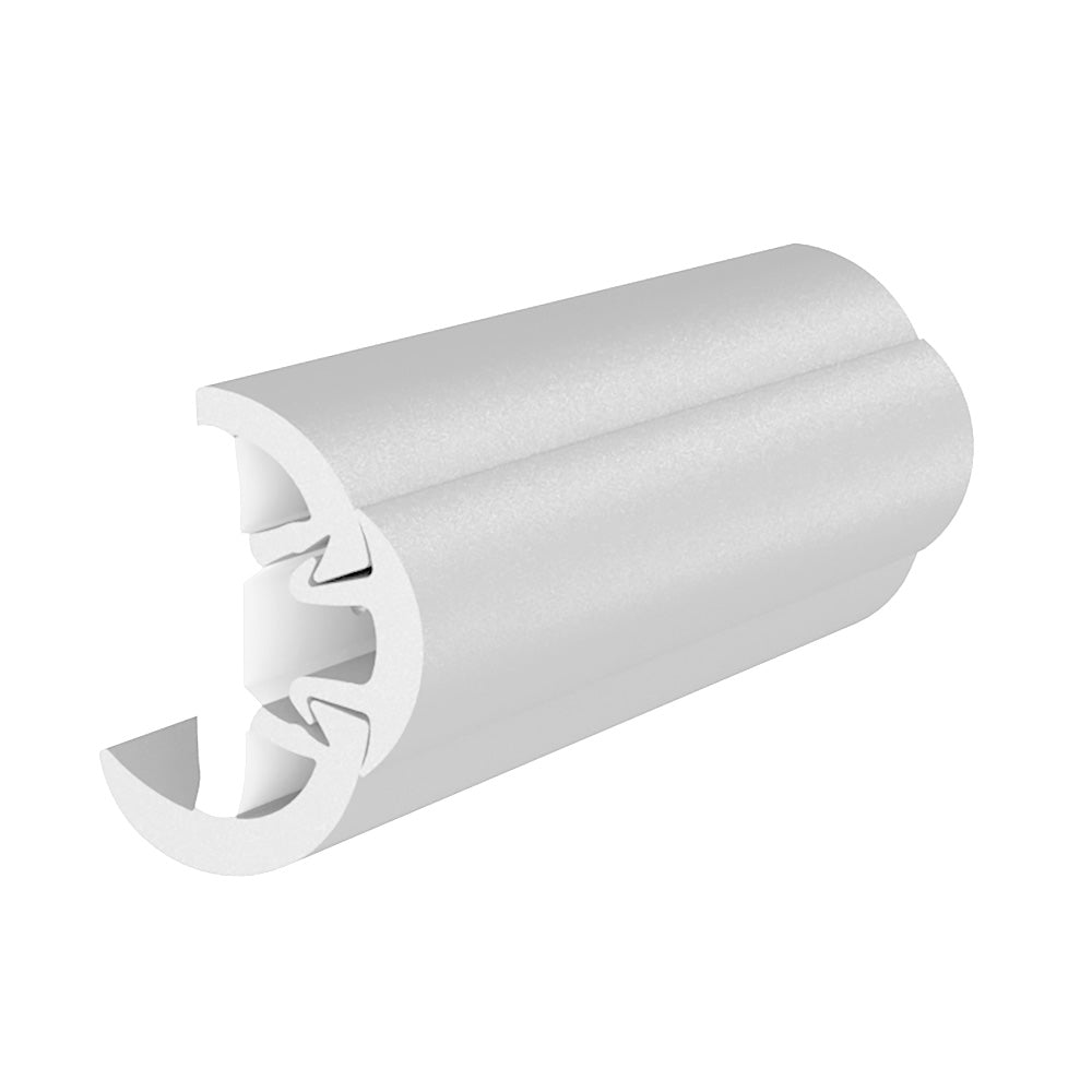 TACO Marine, TACO SuproFlex Rub Rail Kit w/Flex Vinyl Overlay Insert - 2"H x 1-1/4"W x 80'L - White w/White Insert