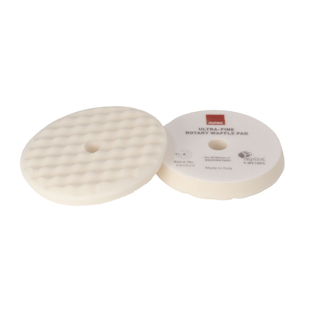 RUPES Velcro Waffle Ultra-Fine Polishing Foam Pad f/Rotary Polishers 90mm - White
