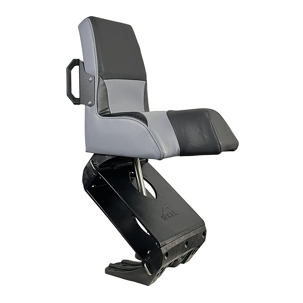 Shark Seating, Shark EPIC Seat w/Flex Suspension - Grey Vinyl - Regular Handle