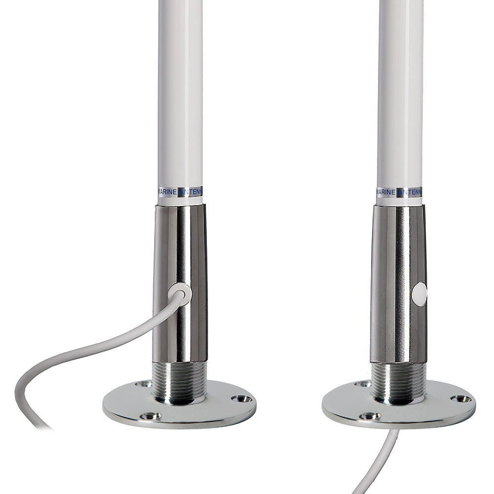 Scout Titan Series 4' White VHF Antenna 3dB Stainless Steel Ferule w/5M RG-58 Includes PL-259