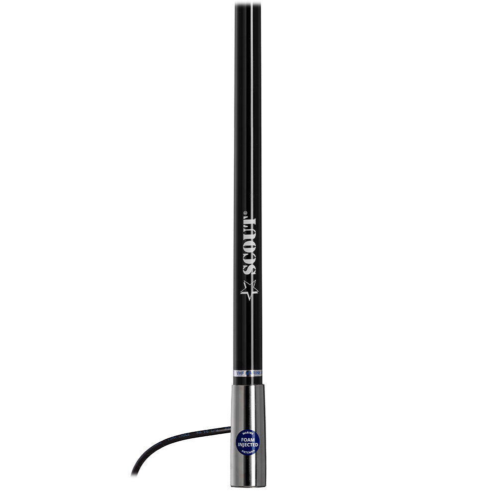 Scout Titan Series 4' Black VHF Antenna 3dB Stainless Steel Ferule w/5M RG-58 Includes PL-259
