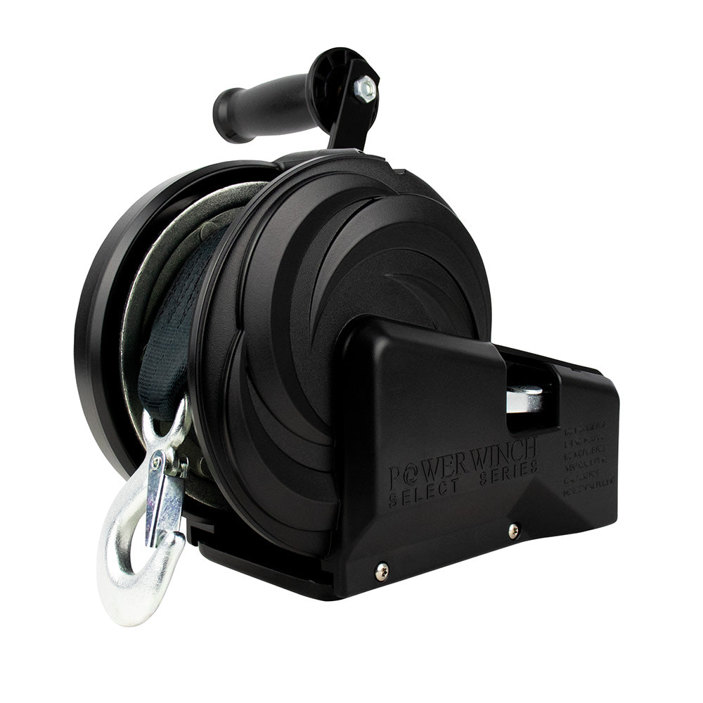 Powerwinch Select Series Winch 2,500lb, 2 Speed, 8" Crank Arm - Carbon Black