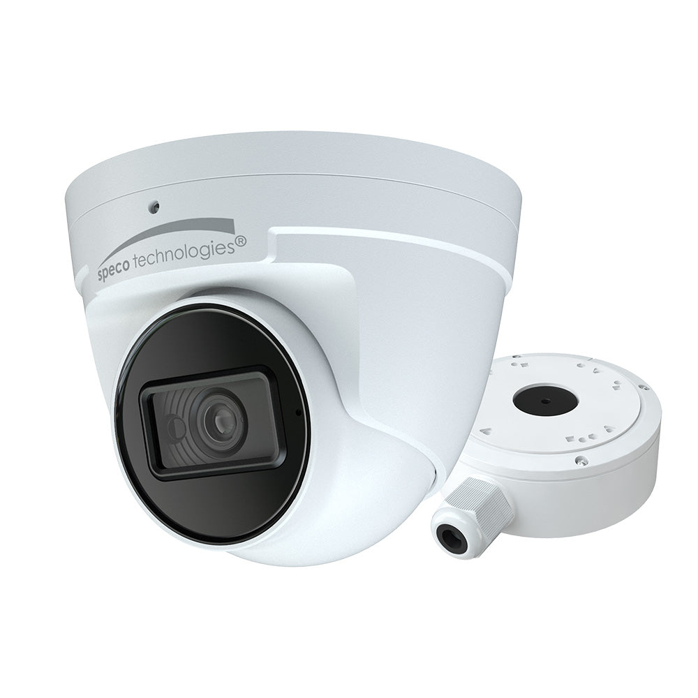 Speco Tech, Speco 4MP H.265 IP Turret Camera w/IR & WDR - 2.8mm Lens - White