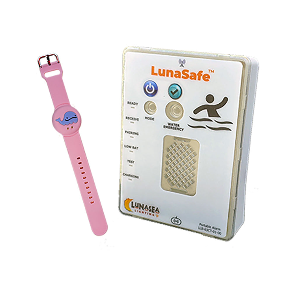 Lunasea Lighting, Lunasea Water Activated RF Transmitter w/Rechargeable Alarm Receiver - Pink