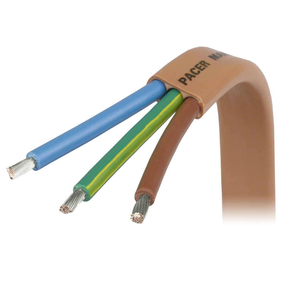 Pacer 6/3 AWG Triplex "Euro" Cable - Tan Jacket - Brown, Green/Yellow, & Light Blue Conductors - 100'