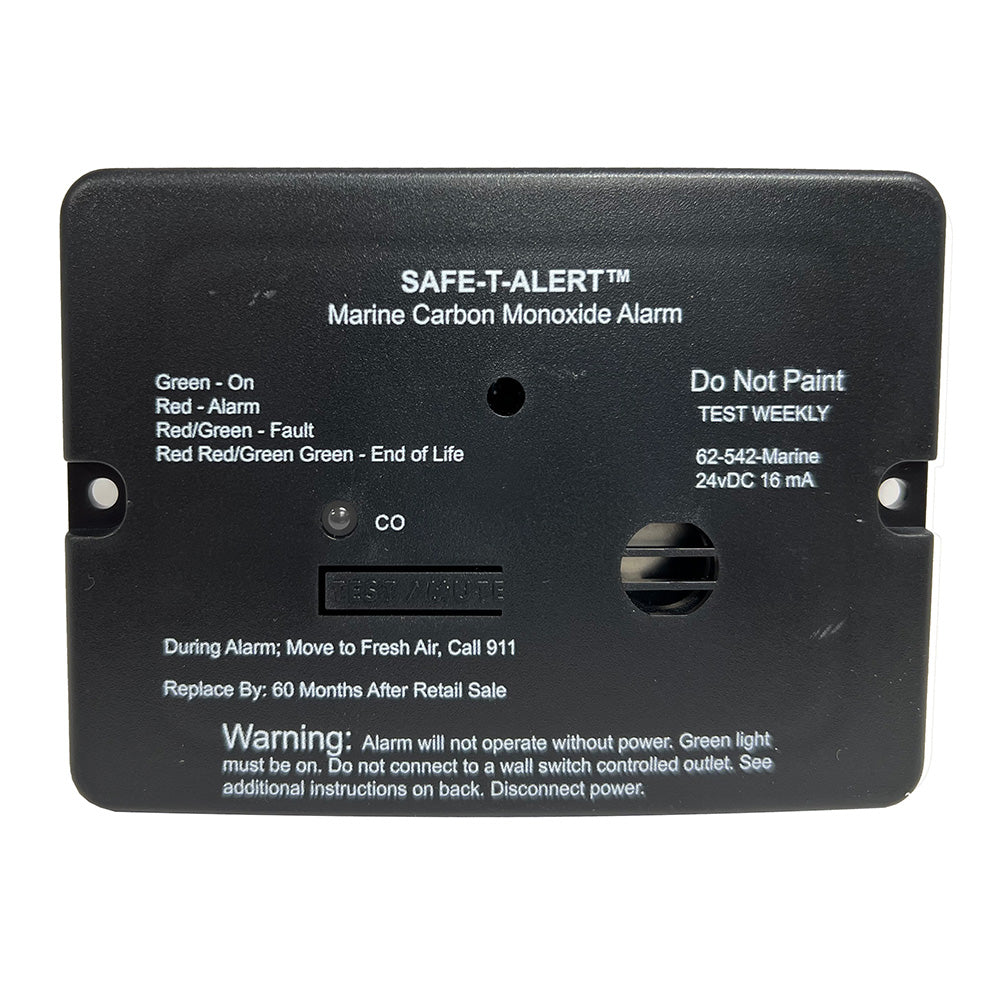 Safe-T-Alert 62 Series Carbon Monoxide Alarm - 24V Flush Mount - Black w/Relay