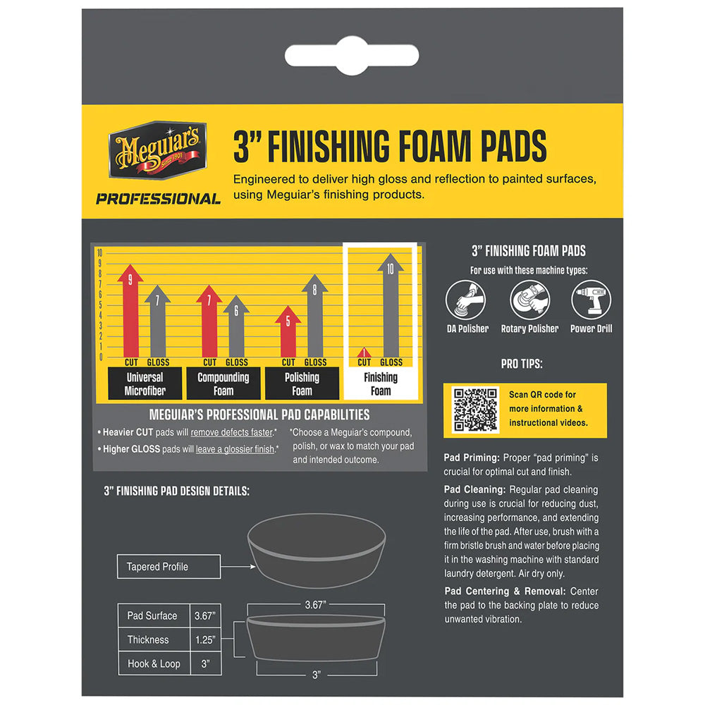 Meguiar's Professional 3" Finishing Foam Pads *3-Pack