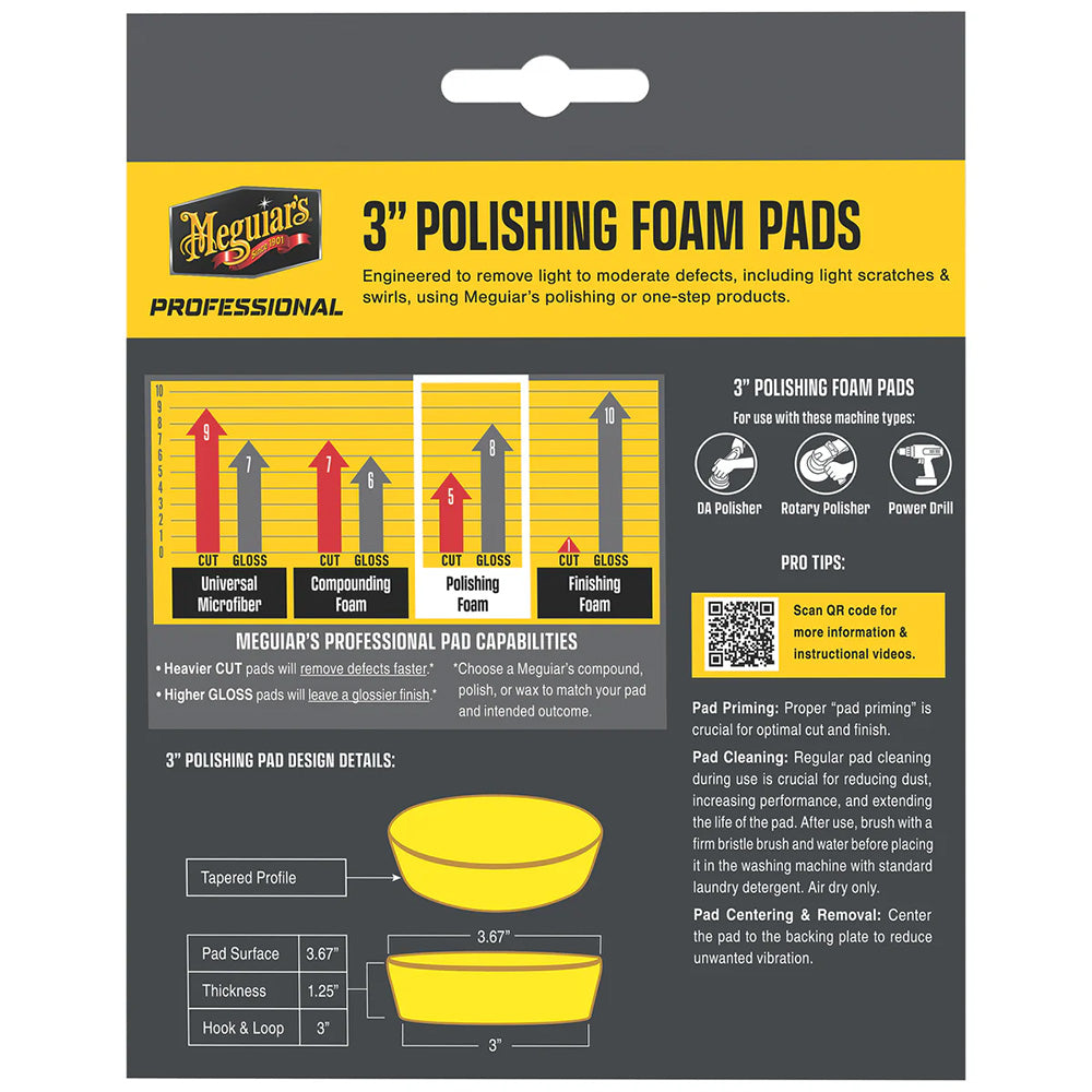 Meguiar's Professional 3" Polishing Foam Pads *3-Pack