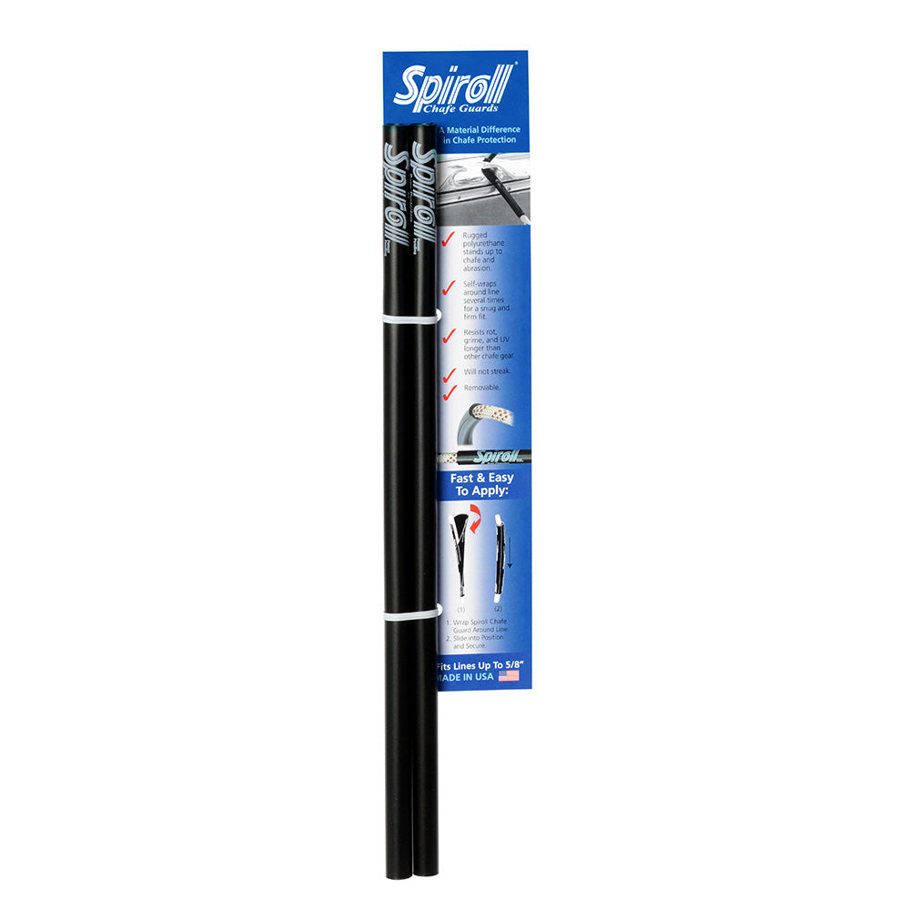 Spiroll Chafe Guard Black f/Lines up to 5/8" Diameter - Pair