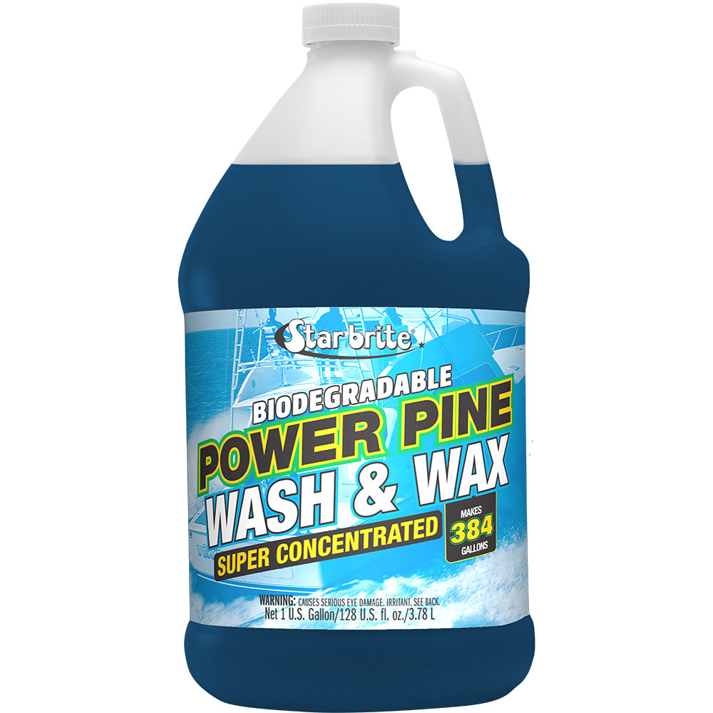Star brite Power Pine Boat Wash & Wax - Concentrated Marine Grade Formula - 1 Gallon