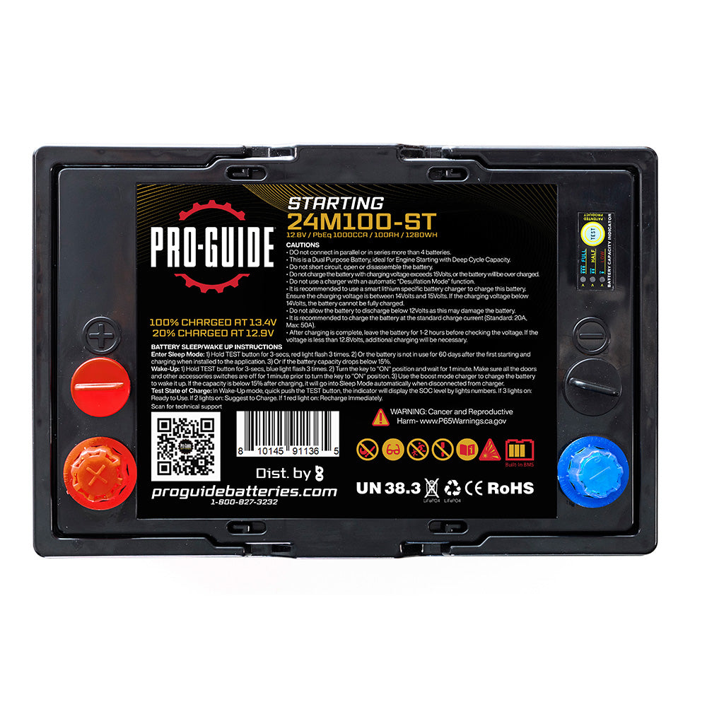 Pro-Guide Batteries, Pro-Guide Signature Series Lithium Starting Battery - 12V - 100AH - Group 24
