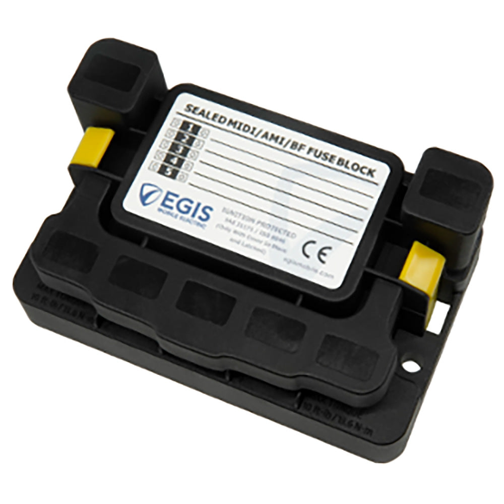 Egis Mobile Electric, Egis MIDI 5x Fuse Block w/Sealed Cover, M8 Inputs, M6 Outputs