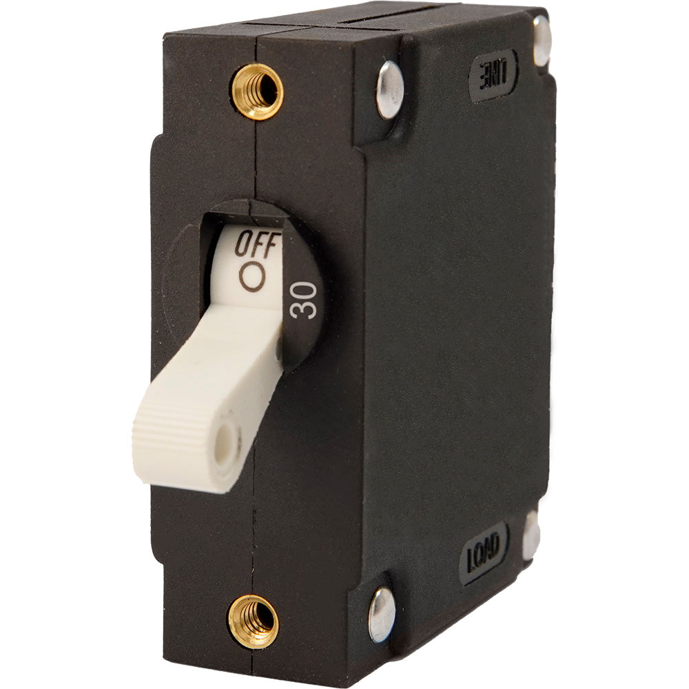 Egis Mobile Electric, Egis A Series White Toggle Panel Mount Circuit Breaker - Single Pole 30A