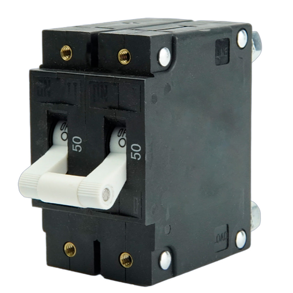 Egis Mobile Electric, Egis C Series White Toggle Panel Mount Circuit Breaker - Double Pole 50A