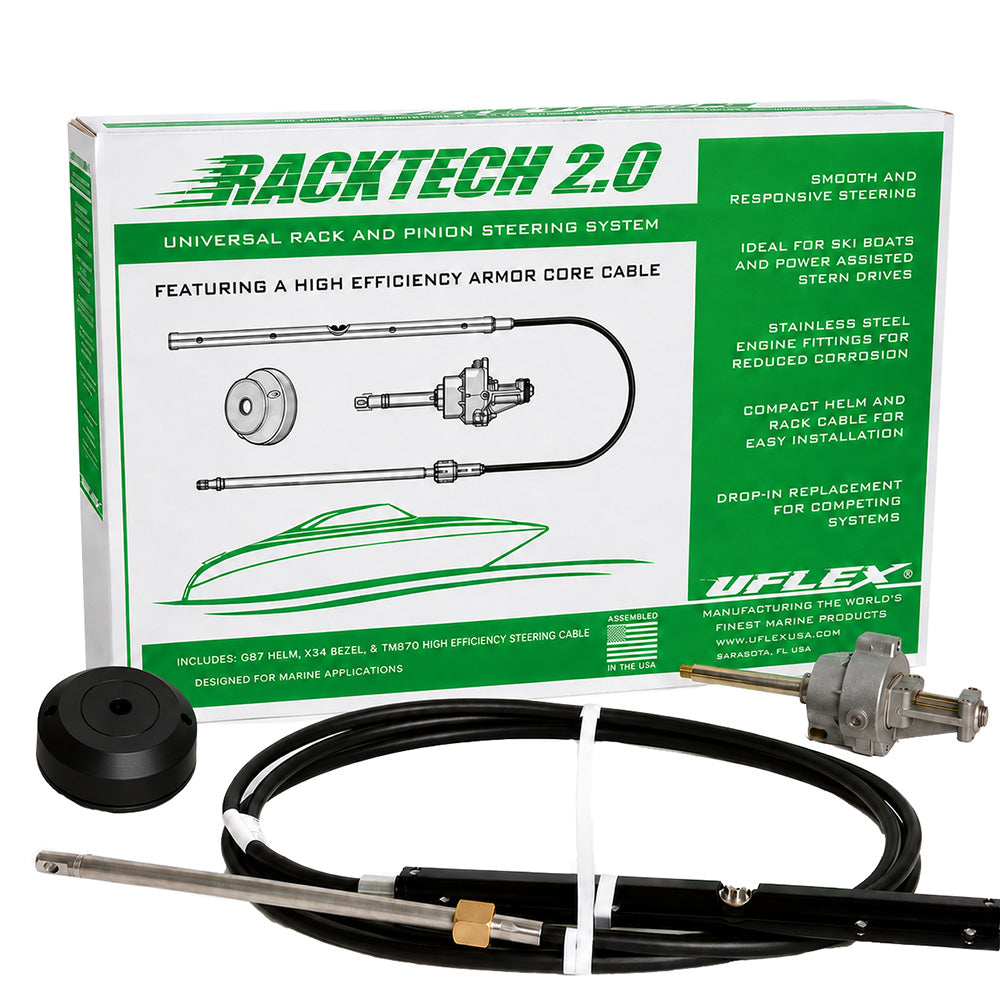 Uflex USA, Uflex Racktech™ - 2.0 High Efficiency Rack & Pinion System Kit - 19' Cable