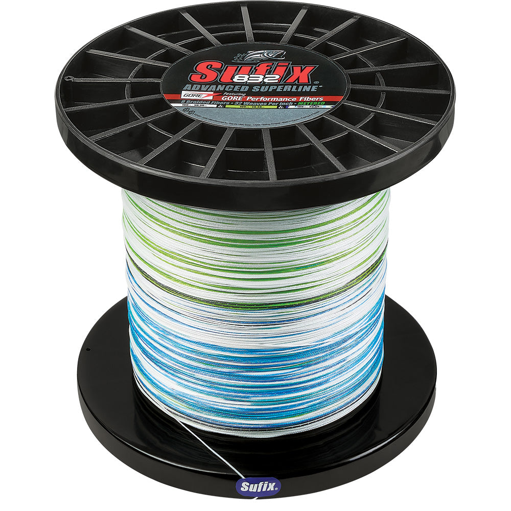 Sufix 832 Advanced Superline® Bulk Metered 3500yds, 65lb, White - Neon Lime - Blue