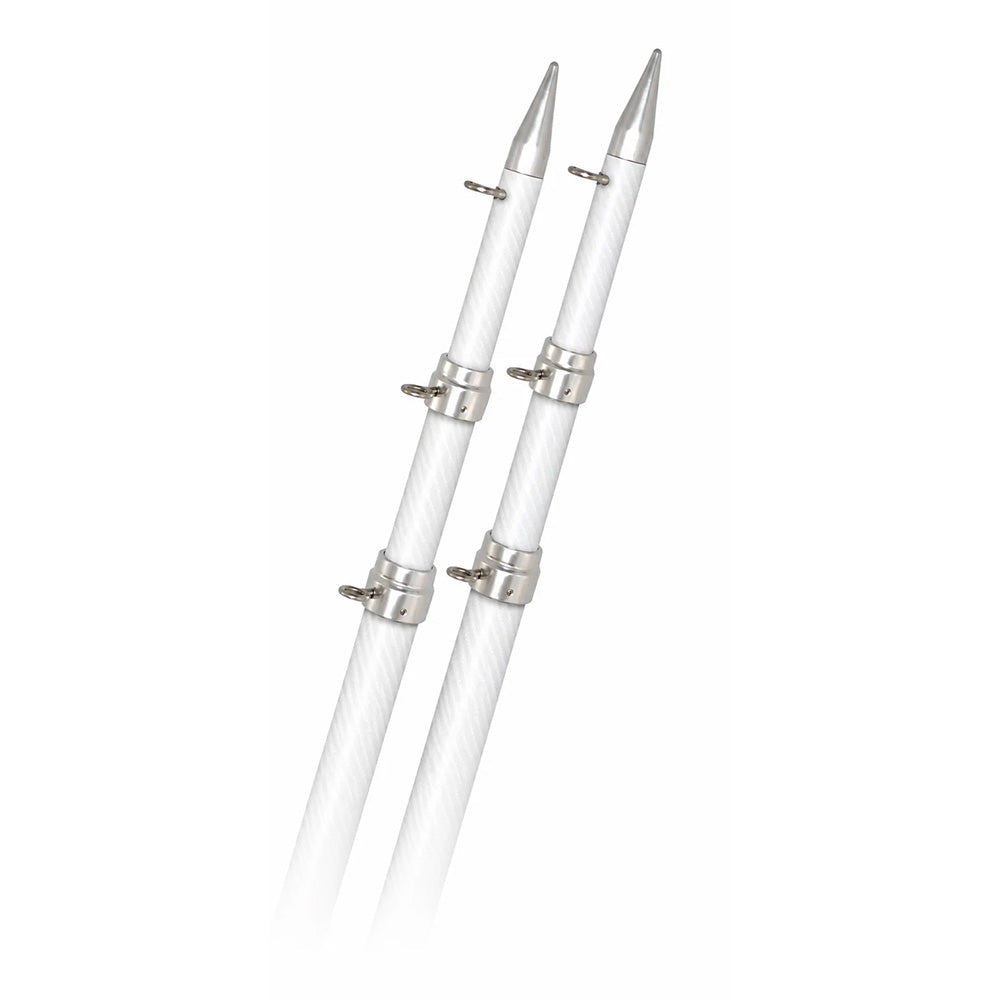 Rupp Marine, Rupp 18' White Carbon Fiber Telescoping Outrigger Poles 1.5" Diameter (Pair)
