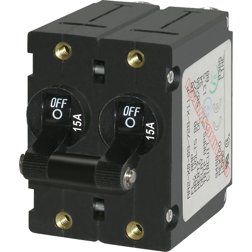 Blue Sea Systems, Blue Sea 7234 A-Series Double Pole Toggle - 15A - Black