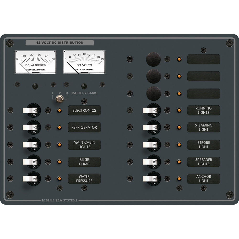 Blue Sea Systems, Blue Sea 8068 DC 13 Position Toggle Branch Circuit Breaker Panel - White Switches