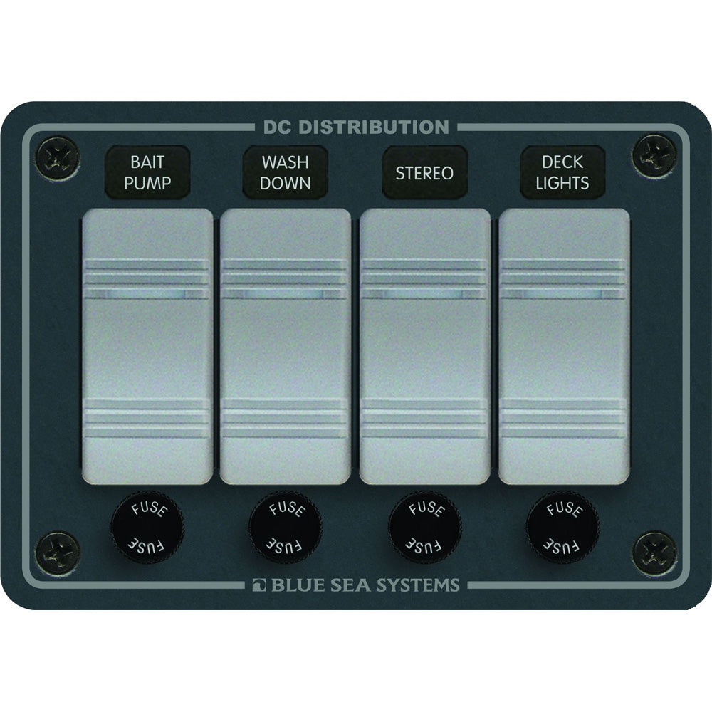 Blue Sea Systems, Blue Sea 8262 Waterproof Panel 4 Position - Slate Grey