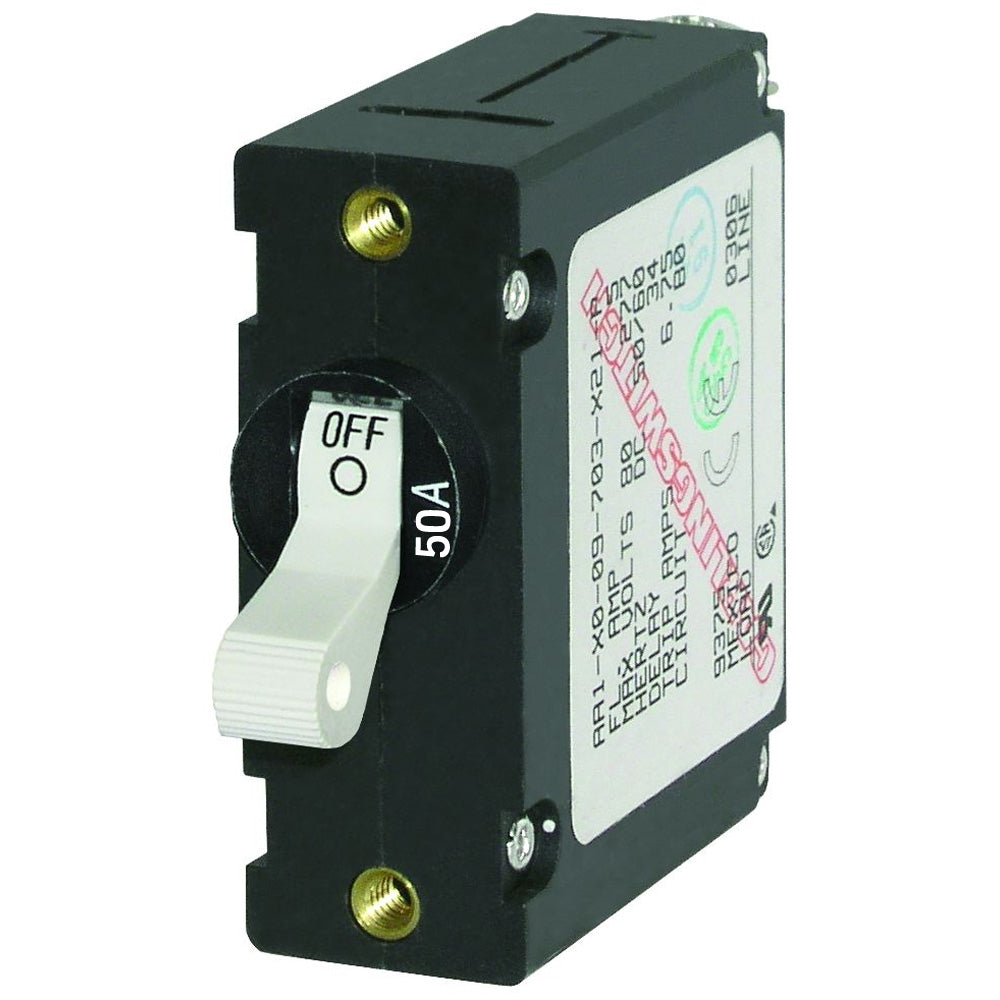 Blue Sea Systems, Blue Sea 7230 AC/DC Single Pole Magnetic World Circuit Breaker - 50AMP