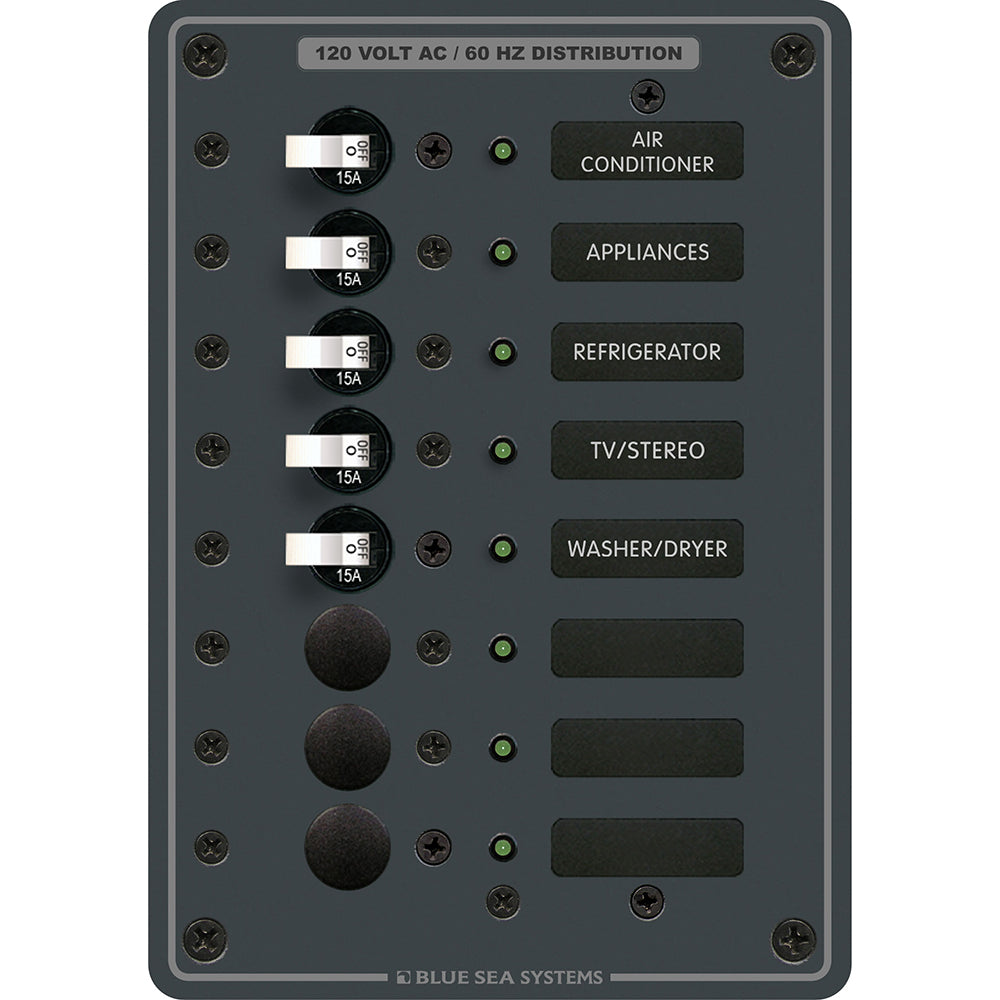 Blue Sea Systems, Blue Sea 8059 AC 8 Position Toggle Circuit Breaker Panel