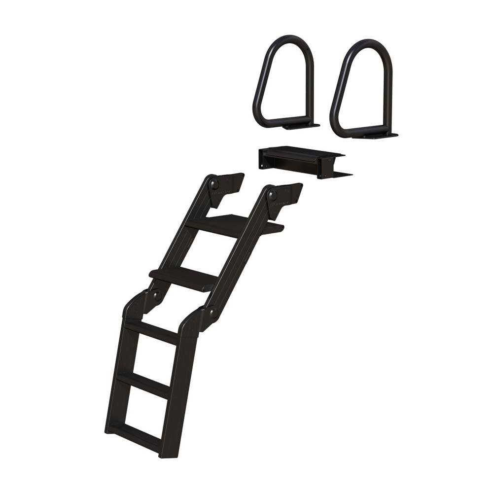 - None -, Lippert SureStep™ Free-Fit Pontoon Boat Ladder  PC Black SST Rail