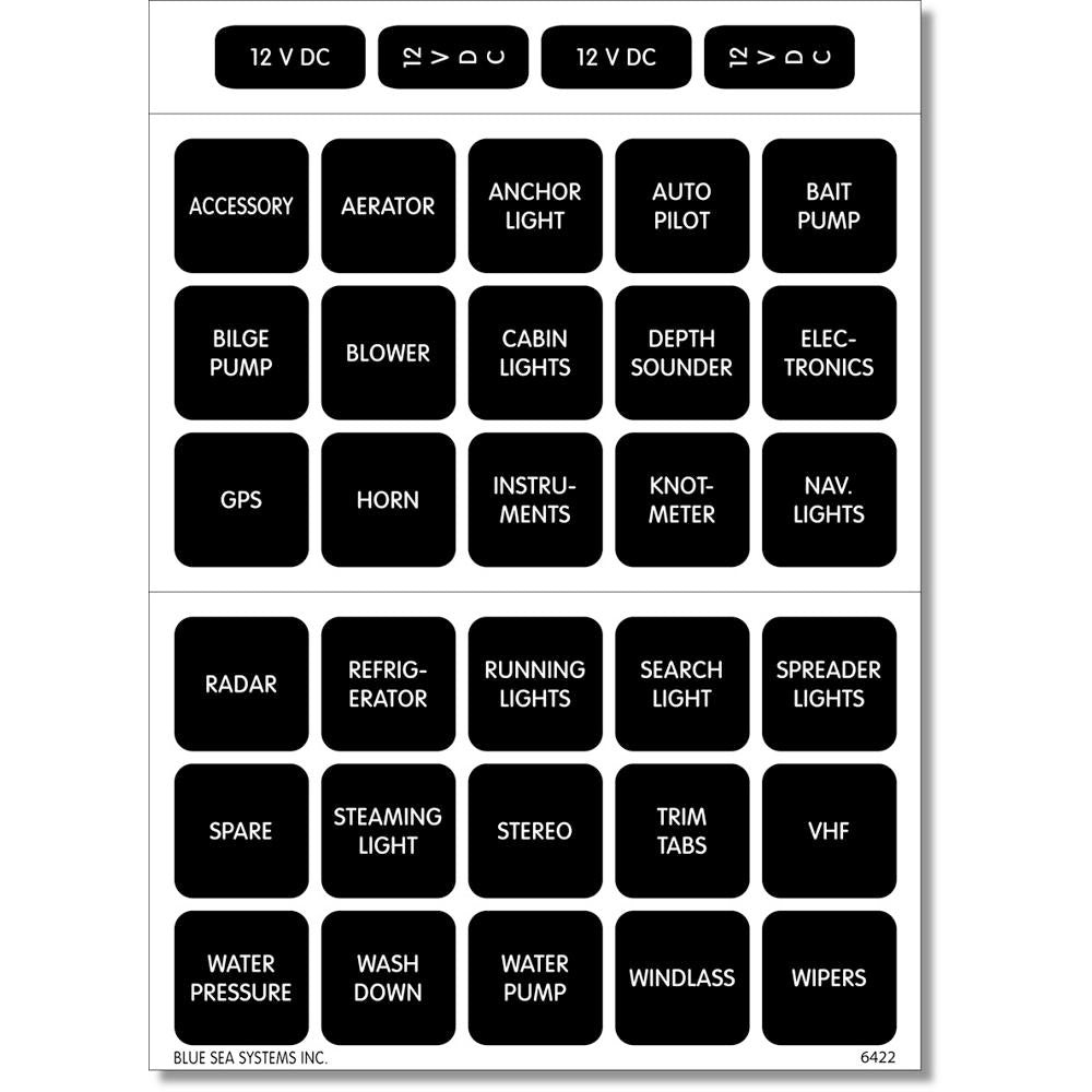Blue Sea Systems, Blue Sea 4215 Square Format Label Set - 30
