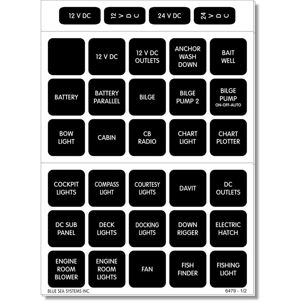 Blue Sea Systems, Blue Sea 4216 Square Format Label Set - 60