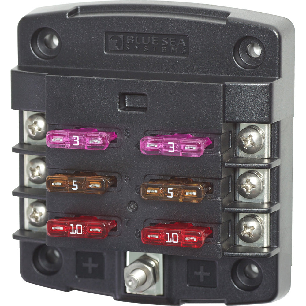 Blue Sea Systems, Blue Sea 5033 ST Blade Fuse Block w/out Cover - 6 Circuit w/out Negative Bus