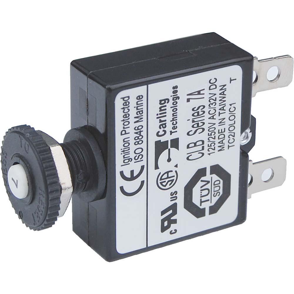 Blue Sea Systems, Blue Sea 7053 7A Push Button Thermal with Quick Connect Terminals