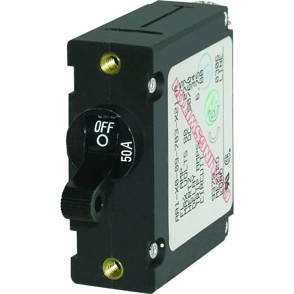 Blue Sea Systems, Blue Sea 7228 AC / DC Single Pole Magnetic World Circuit Breaker - 50 Amp