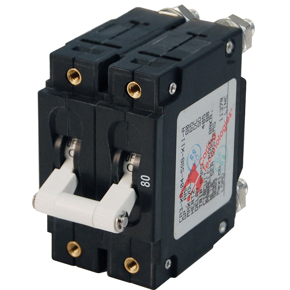 Blue Sea Systems, Blue Sea 7256 C-Series Double Pole Circuit Breaker - 80A