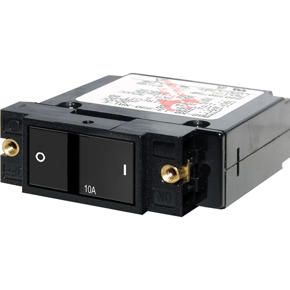 Blue Sea Systems, Blue Sea 7402 Single Pole Small Case 2" Flat Rocker Circuit Breaker - 10 Amp