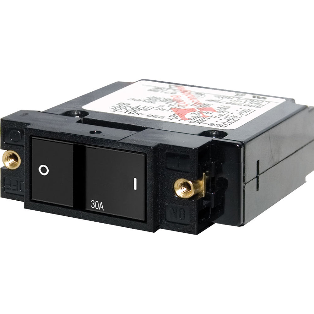 Blue Sea Systems, Blue Sea 7406 Single Pole Small Case 2" Flat Rocker Circuit Breaker - 30 Amp