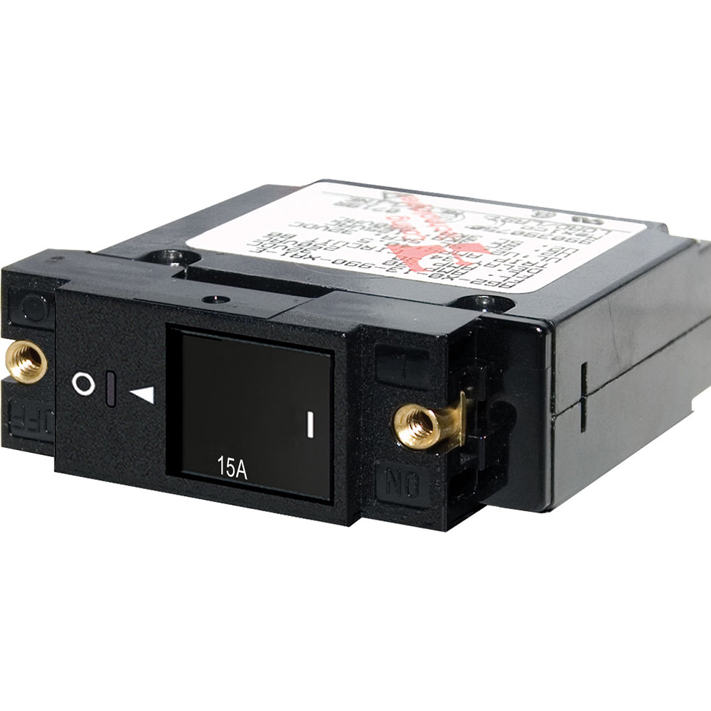 Blue Sea Systems, Blue Sea 7428 Single Pole Small Case 2" Slot Reset Rocker Circuit Breaker - 15 Amp
