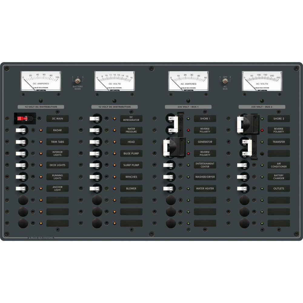 Blue Sea Systems, Blue Sea 8186 AC 2 Sources + 12 Positions/DC Main + 19 Positions